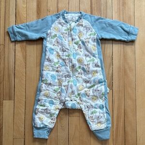 Baby Blue Animal Print Sleeper 6m-18m